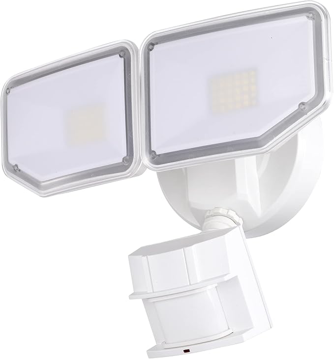 40W LED Security Lights Motion Sensor Light Outdoor, 180 Degree, 4000 LM, 5000 K, ETL Water Resistant, Clear 2 Head Motion Detector Flood Light for Garage, Yard (White)