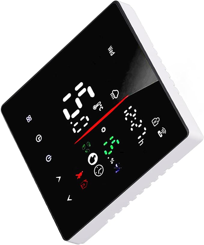 WiFi Digital Thermostat Smart Home Touchscreen Thermostat for TUYA AC 90‑240V, 7 Day Schedule Planning, Remote APP Control for HomeOffice Use