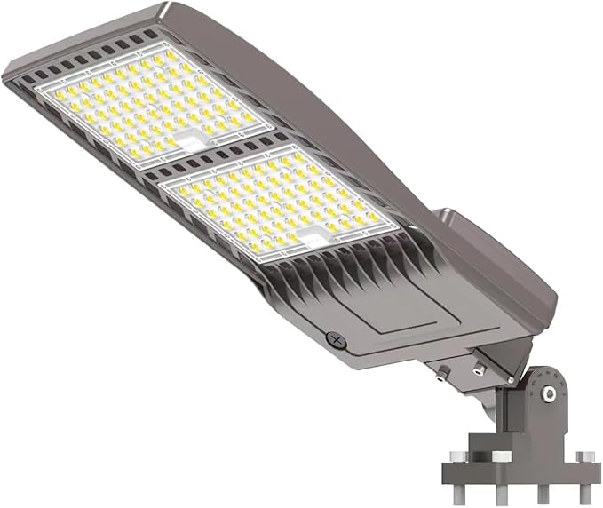 BBESTLED 320W LED Parking Lot Light Outdoor Wall Mount, UL DLC Listed IP65 5000K Commercial Area 100-277VAC Input, Parking Light Pole Fixtures, Arm Mount LED Light 44800LM