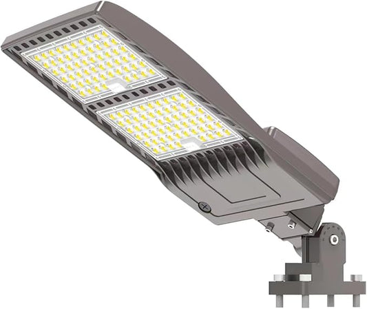BBESTLED 320W LED Parking Lot Light Outdoor Wall Mount, UL DLC Listed IP65 5000K Commercial Area 100-277VAC Input, Parking Light Pole Fixtures, Arm Mount LED Light 44800LM