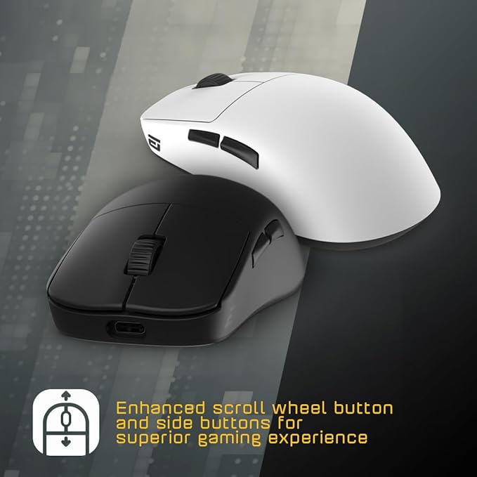 ENDGAME GEAR OP1we Wireless Gaming Mouse, CompX CX52850 Microcontroller, Pixart PAW3370 Optical Sensor, Mod-Friendly, Hybrid Skate Design, Claw Grip, 2.1 oz, White