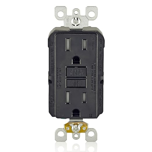 Leviton Dual-Function AFCI/GFCI Outlet, 15 Amp, Self Test, Tamper-Resistant with LED Indicator Light, Protection from Both Electrical Shock and Electrical Fires in One Device, AGTR1-E, Black