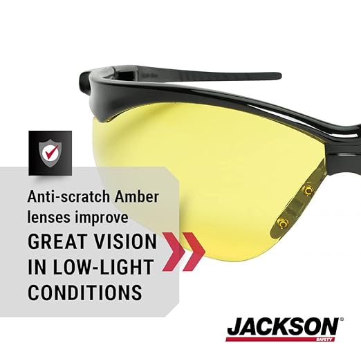 Jackson Safety SG Safety Glasses - Eye Protection for Men & Women - ANSI Z87.1 - Pack of 12 (Multiple Styles)