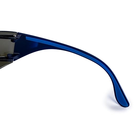 Moldex Adapt Safety Glasses, Anti-Fog, Scratch & UV Resistant, Blue Mirror, Blue Temples; Blue Soft Grip Rails, PPE Work Eyewear Protection Men, Women, Unisex, 12-Pack, 5002M-2