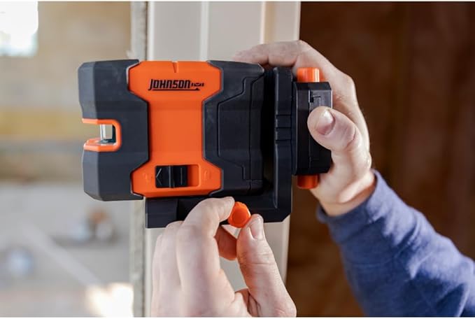 Johnson Level & Tool JLD300-GN2D Laser Level, Self-Leveling Cross-Line & 2 Dot Laser with GreenBrite® Technology, Magnetic Base, Hard-shell Carry Case, Lithium Ion Battery, Magnetic Target