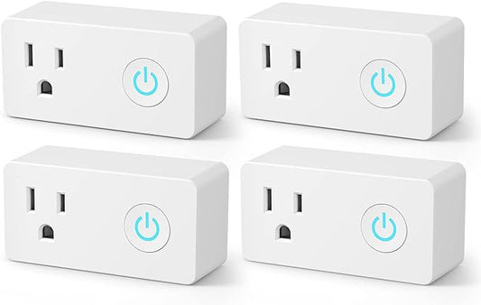 BN-LINK WiFi Heavy Duty Smart Plug Outlet, No Hub Required with Timer Function, White, Compatible with Alexa and Google Assistant, 2.4 Ghz Network Only (4 Pack)