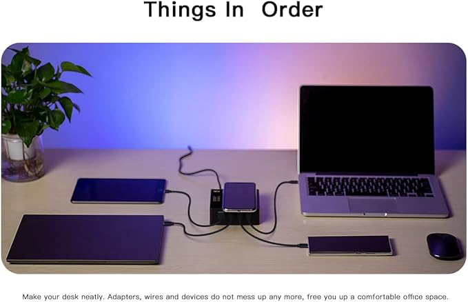 ISDT Power 200X 200W USB C Desktop Charging Station - 4+1 Ports Supports Fast chargingvarious Operating Systems with Power Adapter,with Magnetic Charging Function