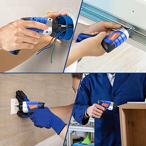 Electric Screwdriver, SORAKO Cordless Screwdriver Rechargeable 4V Max, Power Screwdriver with LED Light, 1300mAh Battery Screwdriver 6 Nm 30 PCS Screw Gun Accessories for Home DIY, Car Repair