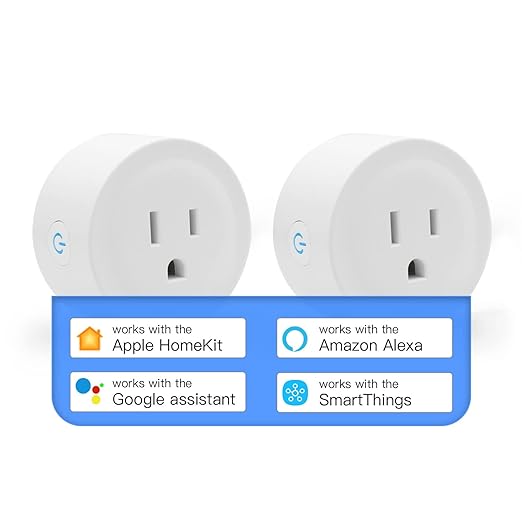 Smart Plug Mini HomeKit, Smart WiFi Outlet Support Apple HomeKit, Alexa and Google Assistant Voice Control Socket with Timer Schedule and Group Control Apple MFi Certified No Hub Required 2 Pack
