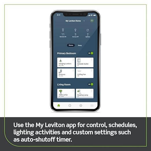 Leviton Decora Smart Outlet, Tamper-Resistant 15A, Wi-Fi 2nd Gen, Works with My Leviton, Alexa, Google Assistant, Apple Home/Siri & Wire-Free Companions for Switched Outlet, D215R-2RW, White