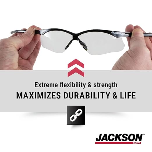 Jackson Safety SG Safety Glasses - Eye Protection for Men & Women - ANSI Z87.1 - Pack of 12 (Multiple Styles)