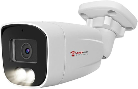 Anpviz 4MP Bullet PoE IP Camera, Security IP Camera Outdoor Indoor, AI Human Motion Detection, Smart Dual Light Color Night Vision, Built-in Mic, 2.8mm Lens, IP66 Waterproof, NDAA Complaint (U Series)