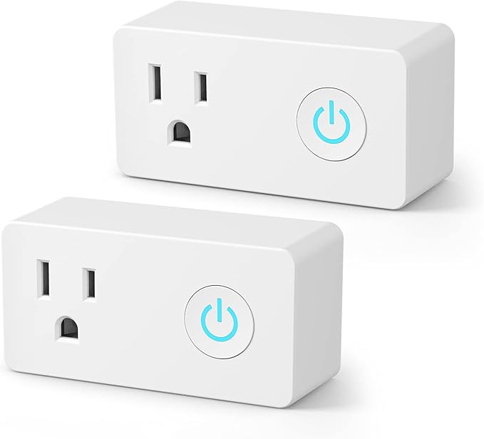 BN-LINK WiFi Heavy Duty Smart Plug Outlet, No Hub Required with Timer Function, White, Compatible with Alexa and Google Assistant, 2.4 Ghz Network Only (2 Pack)