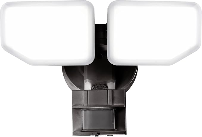 30W LED Security Lights Motion Sensor Light Outdoor, 180 Degree, 2600 LM, 5100 K, ETL Water Resistant, 2 Head Motion Detector Flood Light for Garage, Yard, Porch (Bronze)