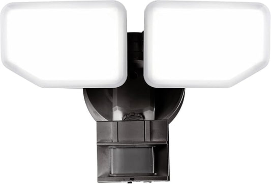 30W LED Security Lights Motion Sensor Light Outdoor, 180 Degree, 2600 LM, 5100 K, ETL Water Resistant, 2 Head Motion Detector Flood Light for Garage, Yard, Porch (Bronze)