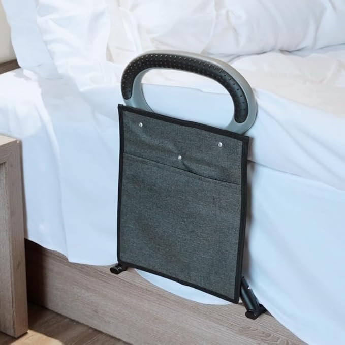 EASACE Bed Rails for Elderly Adults Safety,Adjustable Height Bed Assist Bar, Assistance for Getting in and Out of Bed,Bed Assist Rail with Storage Pocket.