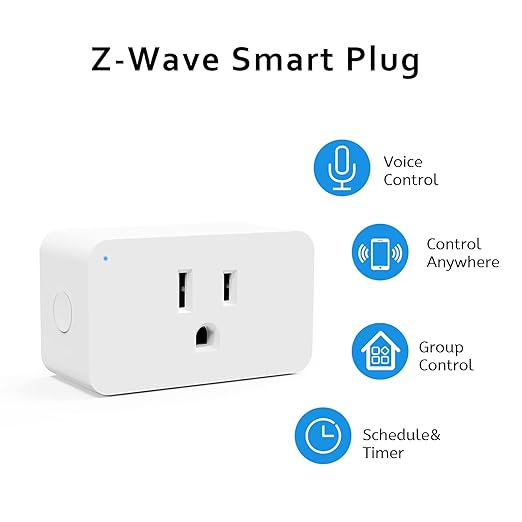 New One Z-Wave Plug 700 Series, Zwave Repeatert, Zwave Smart Plug Indoor, Z-Wave Hub Required, Compatible with Alexa, Google Assistant, SmartThings, Wink