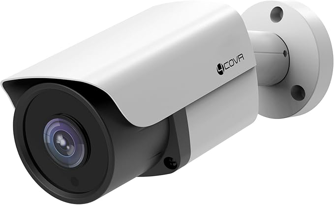 4COVR 4K PoE Security IP Bullet Camera Outdoor, 8-Megapixel UltraHD Wired Surveillance Camera, AI Human Vehicle Detection, 110° Wide Angle 2.8mm Lens Built-in Mic, 100ft IR Night Vision, LY37EX8MA