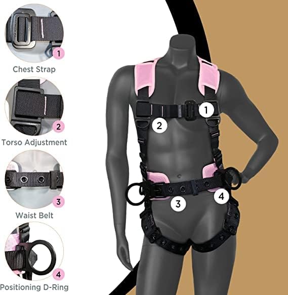 AFP Demon Fall Protection Comfortable Safety Harness (OSHA/ANSI PPE), Harness for Men Construction, Safety Harness Fall Protection Kit
