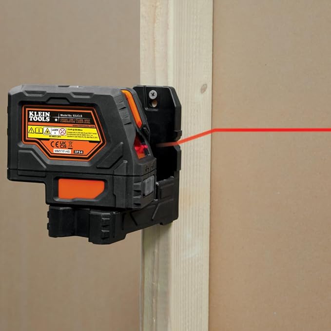 Klein Tools 93LCLS Self-Leveling Laser Level with Bright Red Cross Lines and Plumb Spot, Magnetic and Ceiling Clamp Mounting