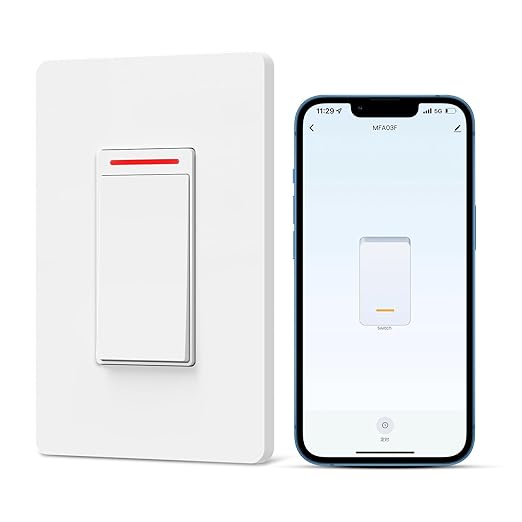 Milfra Smart Light Switch Single-Pole,Smart Switch 2024 New Model 10A,Compatible with Alexa, Siri and Assistant,Voice and Remote Control,Neutral Wire Required,No Hub Required
