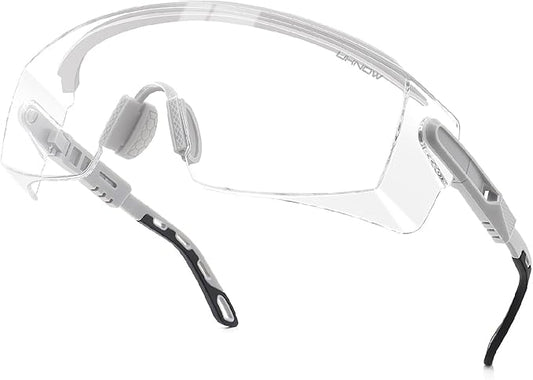 UKNOW Safety Glasses Over Eyeglasses, Anti Fog Safety Goggles ANSI Z87.1, Adjustable Protective Eyewear
