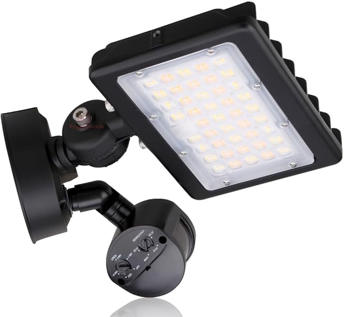 RuggedGrade 50W LED Flood Light | Kivo II Series | 7,150 Lumens | 3000K/4000K/5000K | Outdoor Waterproof Security Light | Knuckle Conduit Mount with Motion Sensor & Junction Box | DLC 5.1 Premium