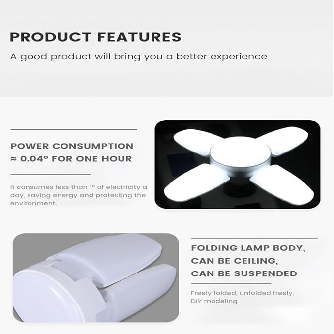 500W Equivalent E27 LED Light Bulb Garage Light, 6500K Cool White Lights Bulbs, Flicker-Free Energy-Saving Lights Suitable for Garage/Factory/Outdoor Camping/Backyard and Home Lighting