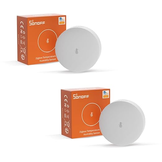 SONOFF SNZB-02P Zigbee Temperature Humidity Sensor, Indoor Thermometer Hygrometer with Alert, Works with Alexa & Google Home for Remote Monitoring and Home Automation, ZigBee 3.0 Hub Required (2)