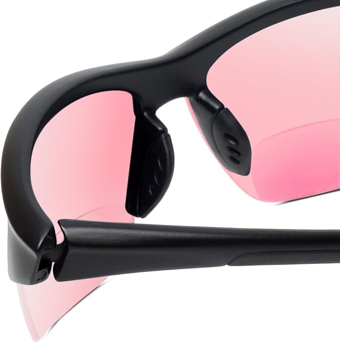 Calabria Sport 202BF Bifocal Reading Safety Glasses Readers Men Women Anti Fog Wrap Around Tinted UV Protection Semi-Rimless