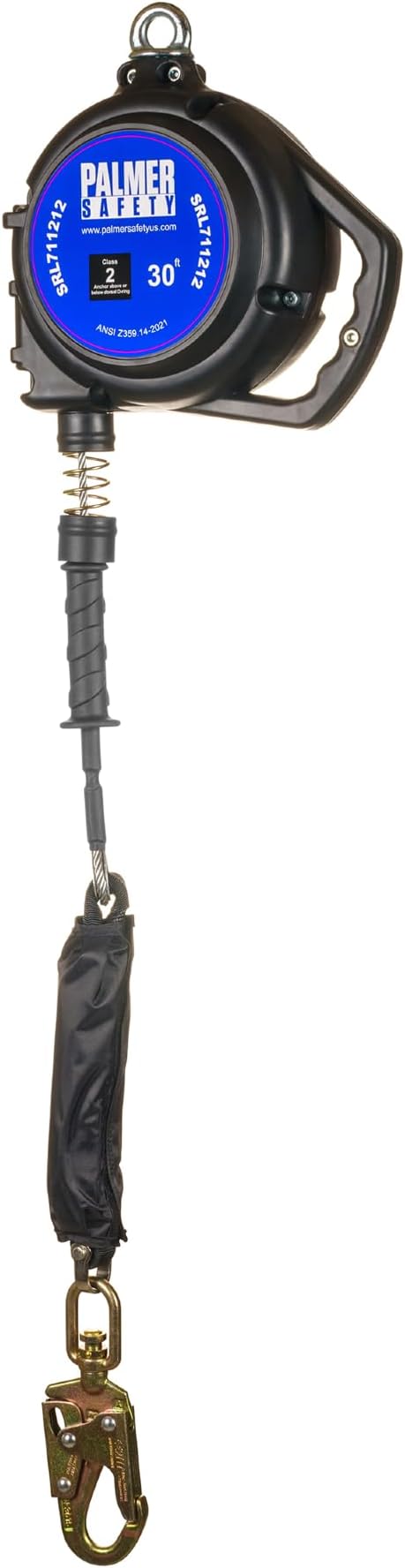 Palmer Safety SRL 30 FT. Leading Edge Self Retracting Lifeline I ANSI Z359.14-2021 Class 2 I SRL Device Swivel Top Galvanized Cable w/Small Steel Snap Hook I Fall Arrest Safety Yoyo