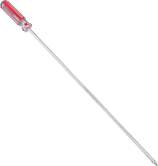 Piutouyar 8 Inch Phillips Screwdriver, Extra Long Shaft Cross Head Screwdriver #1 Magnetic Tip Screwdrivers Long Screwdriver for Repair Home Improvement, Red