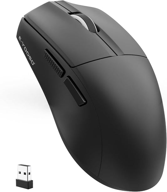 XuanGui Wireless Gaming Mouse,2.4G/BT/USB-C Wired,5-Level DPI 4000 Max,50g Lightweight,1000Hz Polling Rate,Macro Program,Side Buttons,44-Hour Battery Life,For Laptop/PC/Computer/Mac/Tablet (Black-1)