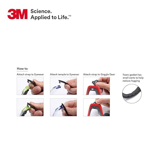 3M Safety Glasses, Solus 1000 Series, ANSI Z87, Scotchgard Anti-Fog, Clear Lens, Blue/Black Frame, Removable Foam Gasket and Strap