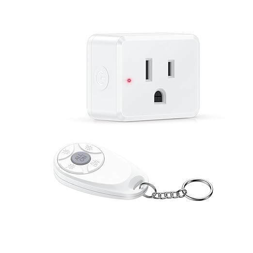 Thinkbee Remote Control Outlet, 15A /1500W 300ft RF Range Wireless Light Switch Kit, Expandable Remote Outlet Electrical Switch for Lamp Fan Household Appliances, 80-275V with Anti-Surge 4000V