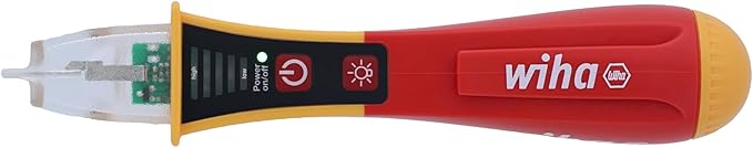 Wiha Non-Contact Voltage Tester Category IV 12-1000V AC with Flash Light - 25506, Red