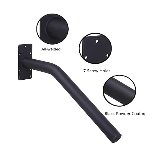 2PCS Wall Mount Hand Railing for 1-2 Step Stairs, handrail for Outdoor Steps, Elderly Handicap Safety Grab Bar for Outdoor Garage Entry Steps Stair Interior Exterior Stairway