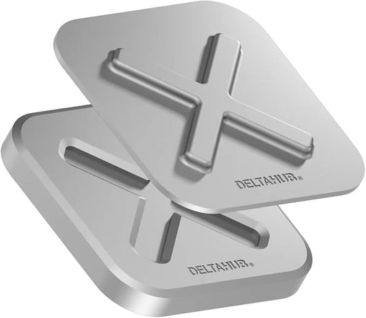 DELTAHUB HoldX Magnetic Mount - Universal Phone & External Drive Holder for Laptops, Desks | Strong Magnetic Stand for SSDs, HDDs & Mobile Device (Silver)