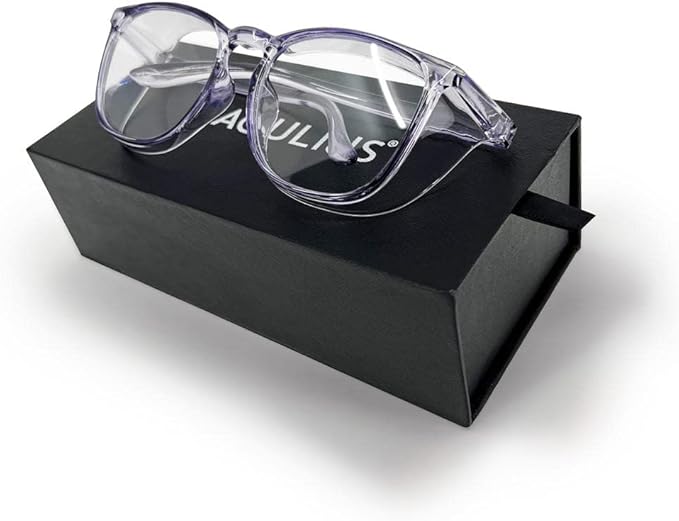 Aqulius 2 Pack Stylish Safety Glasses Goggles, Scratch Resistant, Safety Glasses for Women, Blue Light, Glasses for Nurses