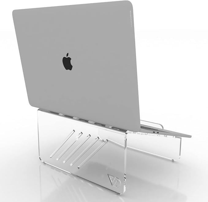6MM Thick Clear Acrylic Laptop Holder, Portable & Ergonomic Laptop Stand for Desk, Clear Laptop Riser Compatible 10 to 17 inches Laptops & MacBook | Made in USA