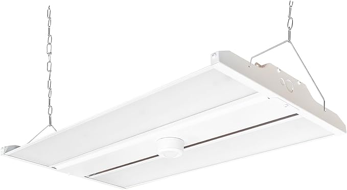 2FT LED Linear High Bay Shop Light with Motion Sensor, 210W High Bay Work Light Fixture, 28350LM, 120-277V, 5000K Daylight Linear Hanging Lighting for Garage, Warehouse, UL&DLC Listed - 1PK