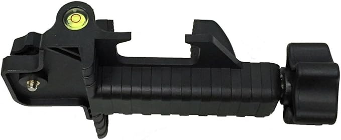 AdirPro Universal Rotary Laser Detector (LD-8) - Digital Rotary Laser Receiver with Dual Display and Built-In Bubble Level, Compatible with Most Red Rotary Lasers - Rod Clamp Included