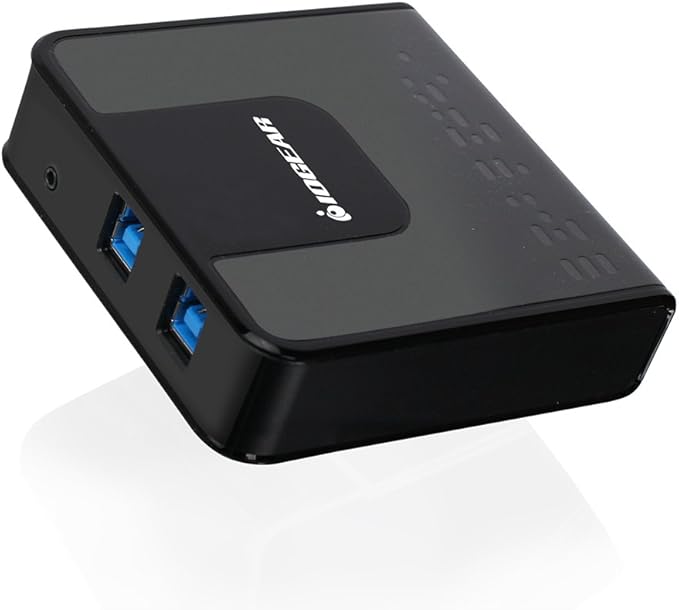 IOGEAR 4x2 USB 3.0 Peripheral Sharing Switch - Share 4 USB Devices Between 2 Computers - LED Indicators - Cables n Remote Included - PC - MAC - Printer - Scanner - Mouse/Keyboard and More - GUS432