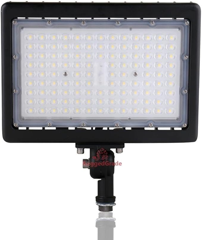 RuggedGrade 90W LED Flood Light | Kivo Series | 11,250 Lumens | 5000K Daylight | Outdoor Waterproof Security Light | 1/2 Inch Threaded Conduit Knuckle Mount | DLC 5.1 Premium