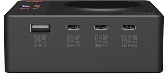 ISDT Power 200X 200W USB C Desktop Charging Station - 4+1 Ports Supports Fast chargingvarious Operating Systems with Power Adapter,with Magnetic Charging Function