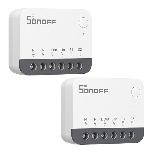 SONOFF ZigBee Smart Light Switch, SONOFF Zigbee Hub Required, Interruptor Inteligente Voice Control with Alexa & Google Home, Neutral Line Required Smart Home Device, Zigbee Switch ZBMINIR2 2-Pack