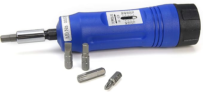 Stark USA 21pcs Adjustable Torque Screwdriver 1/4" inch Drive with Inch/Pounds Precision Measurement Shank 10-50 in/lb Bits Set & Storage Case