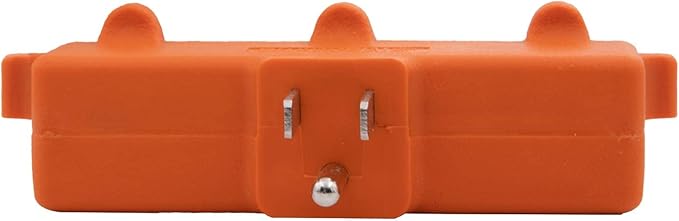 Maxxima Heavy Duty 3 Grounded Multi Outlet Adapter - Wall Plug Extender, Turns 1 Outlet into 3, Ideal for Garage, Workspace, and Indoor Use, Orange Adapter - Pack of 4