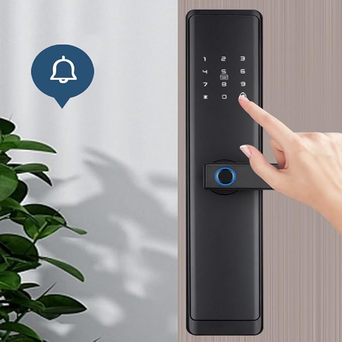 WiFi Smart Door Lock with Handles, Alarm & Keypad Entry, Auto Lock & One Touch Unlock