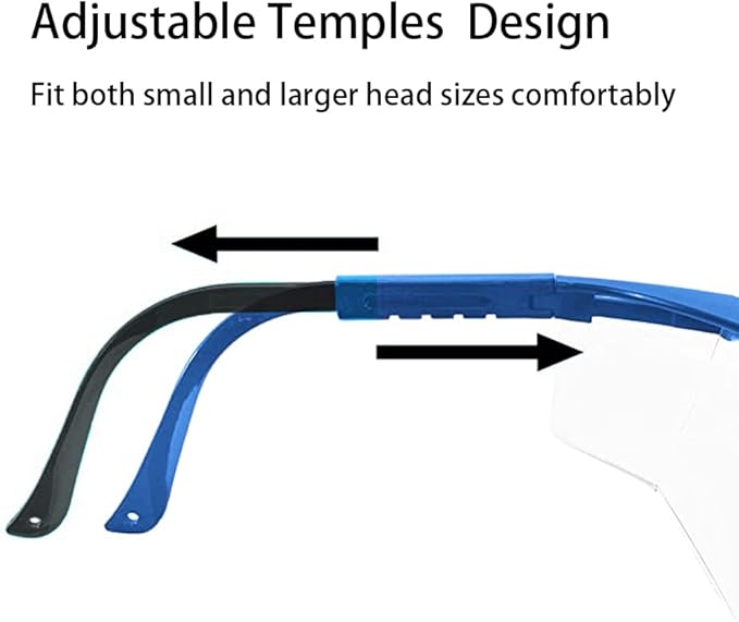 Safety Glasses,MOZEEDA Clear Safety Goggles Eye Protection Adjustable Temples, Anti-fog Lightweight Protective Glasses Eyewear Wide-Vision for Lab